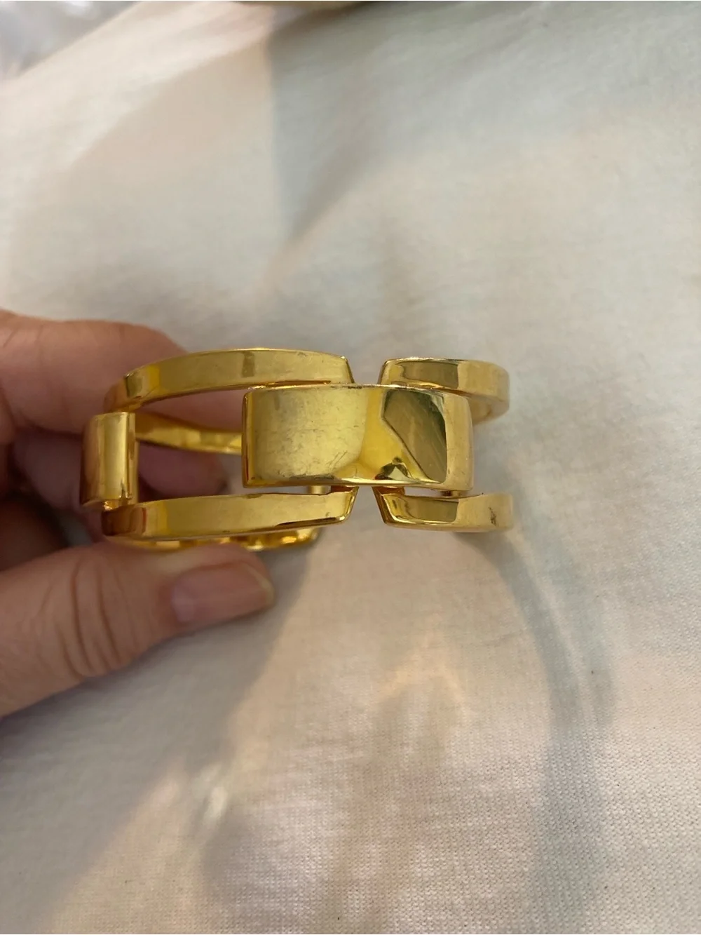 Ann Taylor vintage gold Tone Geometric Cuff Bracelet